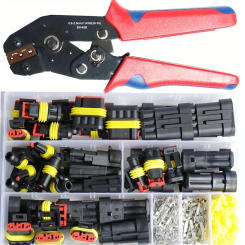 50 Sets 1/2/3/4/5/6 Pin Waterrproof Wire Connectors, 800Pcs Automotive Electrical Connector Kit with Crimping Tool