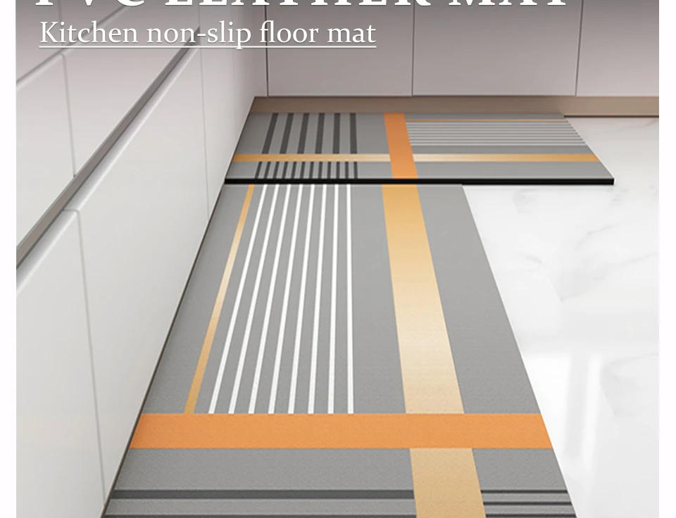 Description Picture 3 of itemKitchen Mat Pvc Leather Foot Mats Waterproof Floor Carpet Home Decoration Luxury Long Rug Non-slip Washable Alfombra De Cocina