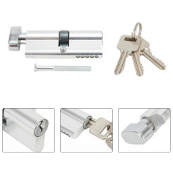 Thumb Turn Cylinder With 3 Keys Anti-rust Single Open Lock Cylinde Home Security Gate Door Lock Keys Kit Tool Parts