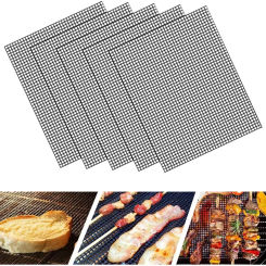 Reusable BBQ Mesh Grill Mat Nonstick Mesh Grilling Mats Easy to Clean Works on Gas Charcoal Electric Grill Barbecue Accessories