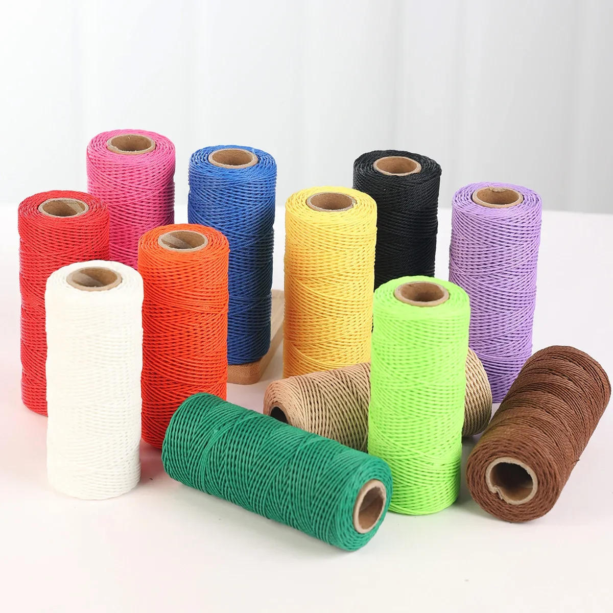 Description Picture 3 of item1mm 80Meter/Roll Waxed Thread Leather Sewing Tools Bookbinding DIY Weave Craft Polyester Stitching String Cord Repair Thread