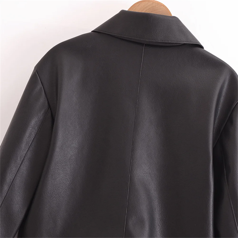 Description Picture 6 of itemTRAF Autumn New Product Women's Fashion Casual Short Style Loose Long Sleeve Collar Loose Jacket Coat