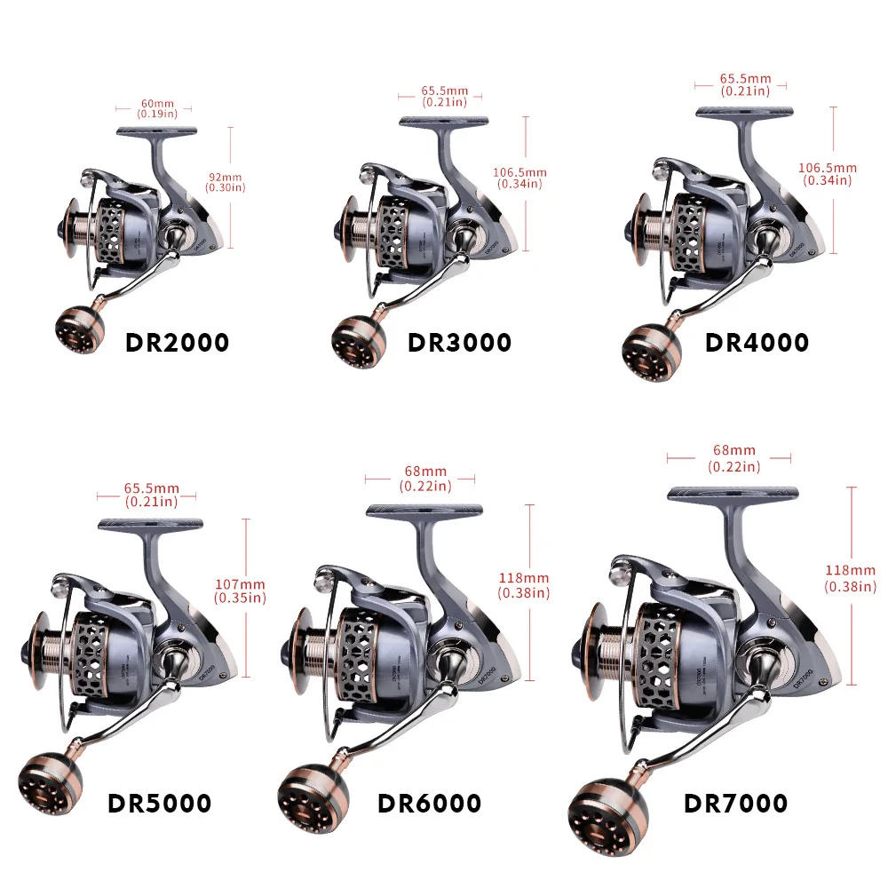 Description Picture 4 of itemDR Full Metal Line Cup Fishing Reel LUYA SPINNING WHEELS SEA ROD REELS Front Unloading Spinning Wheel 3BB 5-10kg Pulling Power