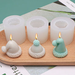 Cute Mini Santa Hat Silicone Mold Christmas Scented Candle Plaster Craft Clay Epoxy Making Tool DIY Chocolate Cake Baking Mould