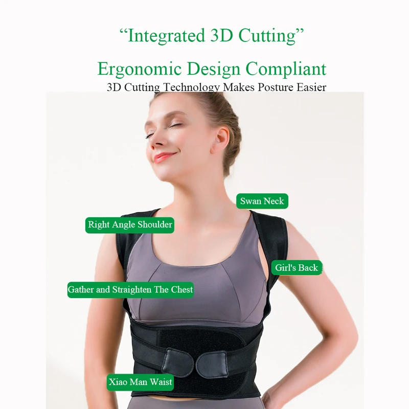 Description Picture 4 of itemStock Wholesale Back Brace Anti-Camel Posture Corrector Hunchback Correction Shoulder Belt Clavicle Spine Support Strap