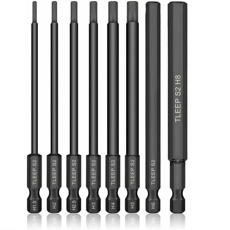 Description Picture 2 of item8 Pcs 1/4" Metric Magnetic Screwdriver Bit Set Hex Shank Head Allen Wrench Screwdriver Socket