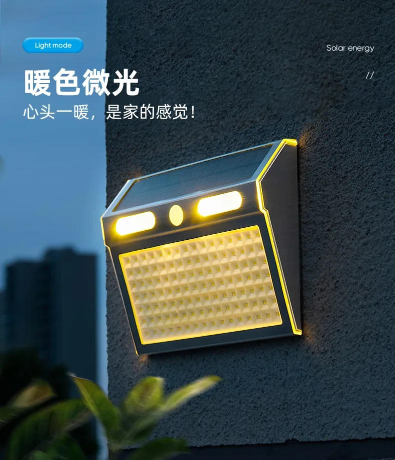 Description Picture 5 of item4 Modes Sensor Light Stainless Steel Solar Lamp Home Outdoor Gate Wall Lighting Wall Lamp Outdoor Waterproof Led Garden Lamp Hot