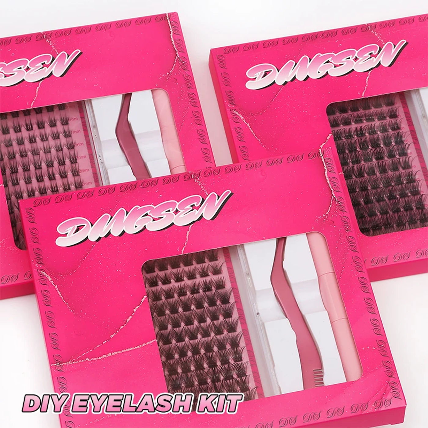 Description Picture 2 of itemDIY Eyelash Extension Kit Individual Lashes Cluster Mix Lash Clusters with Bond and Seal Tweezers Cluster Lashes Set Extensions