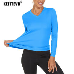 KEFITEVD UPF 50+ Women Long Sleeve T-shirts UV Sun Protection Outdoor Sport T Shirt Moisture Wicking Camping Hiking T-Shirts Tee