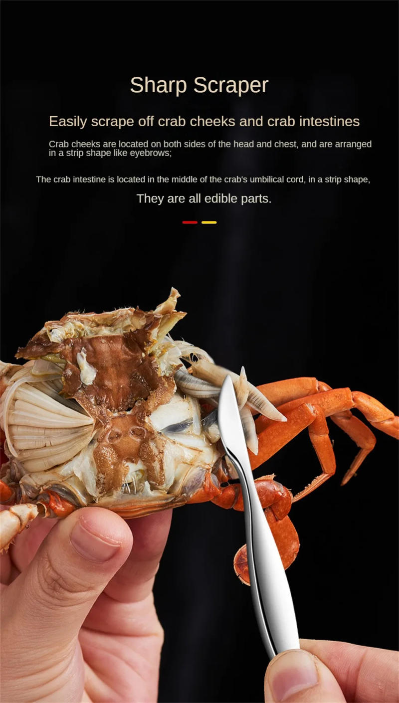 Description Picture 6 of itemPicking Crab Meat Is Easy Seafood Tool Set Crab Crackers Picks Spoons Set Stainless Steel Pliers Lobster Clamp Pliers Clip Pick