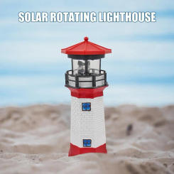 Practical Lighthouse Shape Solar LED Light Durable Multi-functional Classic Garden Fence Yard Outdoor Decor Beacon Lamp