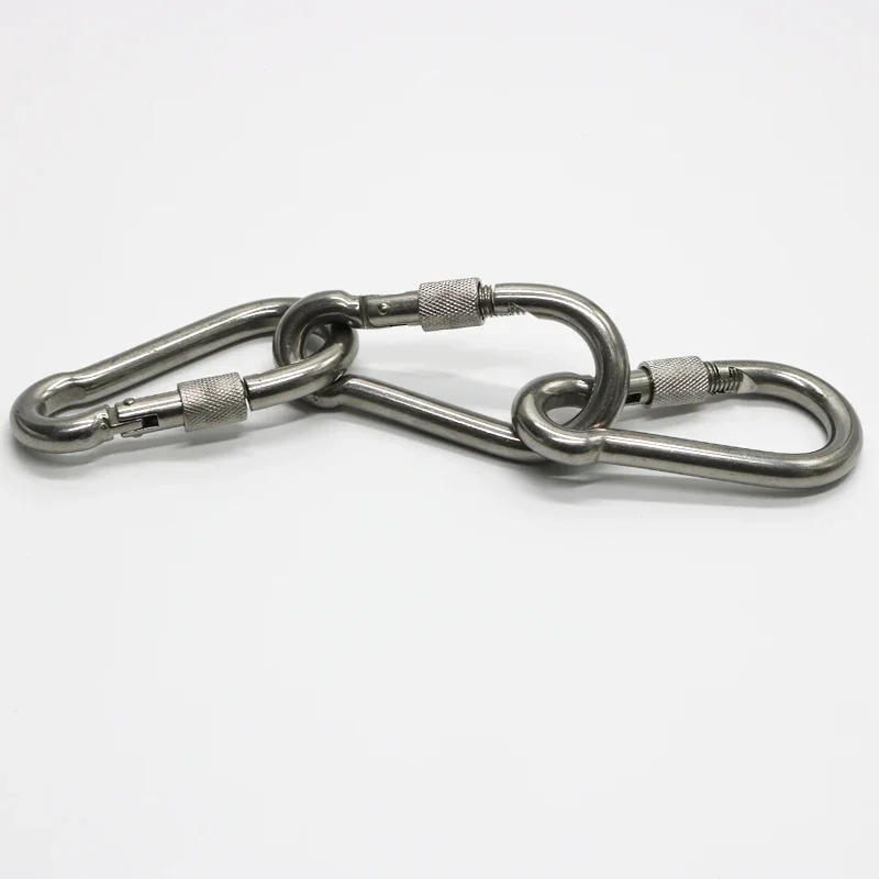 Description Picture 3 of itemM6/M8/M10 304 Stainless Steel Multifunctional Spring Snap Carabiner Quick Link Lock Ring Hook