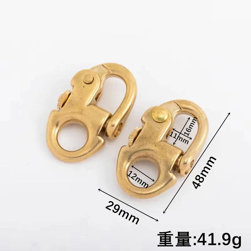Description Picture 5 of item1 x Solid  Brass Buckle Clasp Buckle Keychain Ring Hook screw pin joint Connecter Bag Strap Leathercraft Accessories Parts