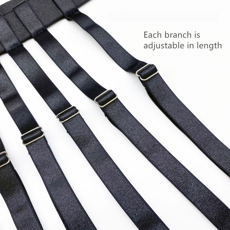 Description Picture 6 of itemBlack Simplicity Sexy Garter Belt for Women Thigh High Stockings Adjustable Elastic Leg Sock Suspenders Belt 4/6 Metal Clips