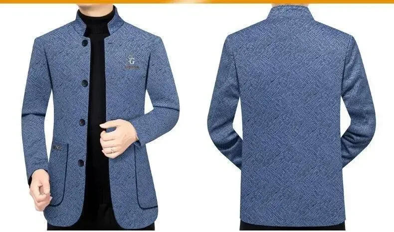 Description Picture 4 of itemMen Stand-up Collar Business Blazers Jackets Man Casual Suits Coats High Quality Men Blazers Jackets New Spring Autumn Coats 4XL