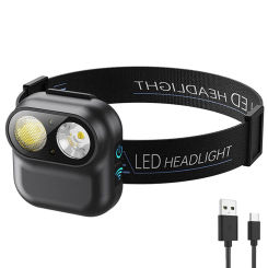 Fishing Head Light USB Charging XPE LED Headlamp Waterproof High Brightness Headlight 6 Gears for Outdoor Fishing Camping Hiking