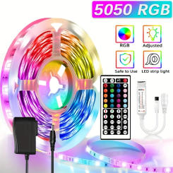 5-30M DC12V LED RGB Strip Light Bluetooth SMD 5050 IR 44Key Remote Control + Adapter Flexible Lame Tape Diode For Home Decor