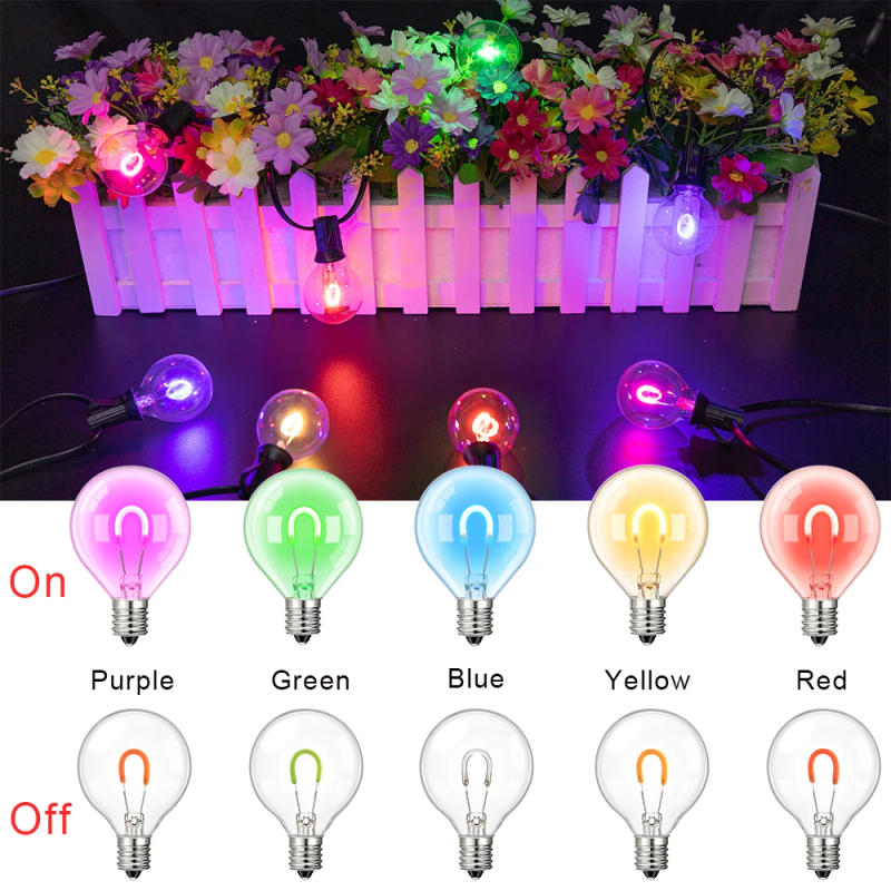 Description Picture 5 of itemG40 RGB Led Filament Bulb 1W Globe Ball Lamp String Light Multicolor Replacement Bulb E12 Base 220V Glass Mini Decoration Lights