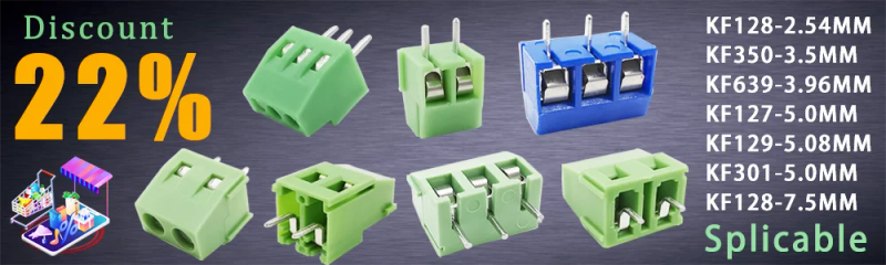 Description Picture 2 of itemKF301 2P 3P 4P 5mm Screw Wire Terminal Block KF301-2P KF301-3/4P Pitch 5.0mm Straight Pin Spliceable Plug-in PCB Cable Connector