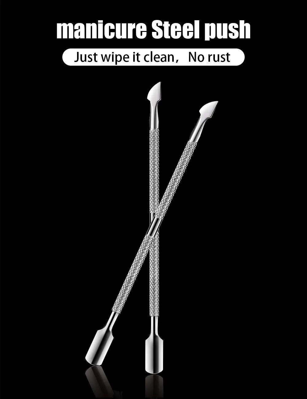 Description Picture 2 of item1pcs Stainless Steel Cuticle Pushers Dead Skin Remover Double Sided Finger Nail Cuticle Pusher Manicure Nail Care Pedicure Tool