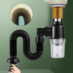 Telescopic Flexible Sink Drain Anti Clogging Home Sink Hose Sink Deodorant Strainer Drain Sewer Pipe Bathroom Sink Accessories