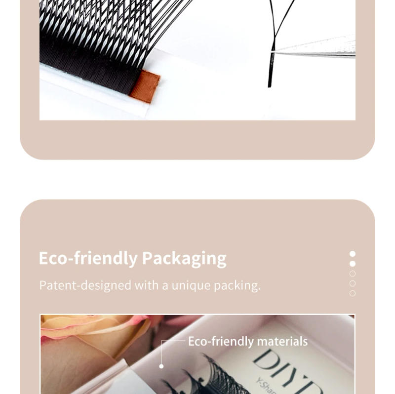 Description Picture 6 of itemDIYDAY YY Shape Eyelash Extensions C D L LU Curl Brown Lashes Natural Soft Premade Volume Fans Two Tips Y-Shaped False Eyelashes