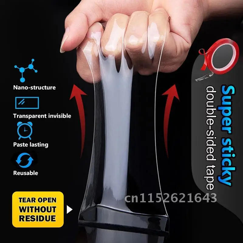 Description Picture 5 of itemAcrylic Transparent Double Side Adhesive Tape No Traces Sticker Removable Strong Tape For Kitchen Bathroom Living Room Car Fixed