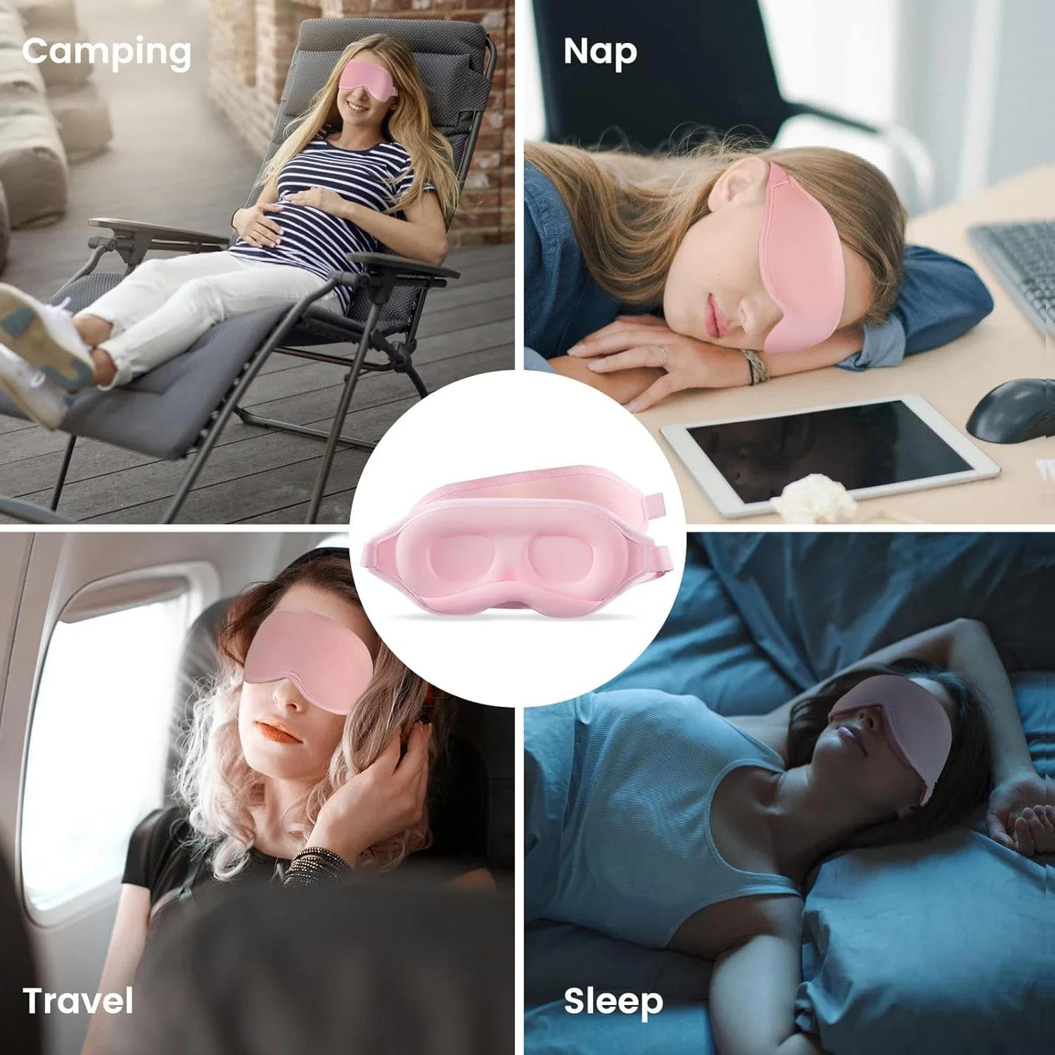 Description Picture 6 of item100% Light Blocking 3D Sleeping Eye Mask Soft Breathable Eye Shade Cover for Travel Zero Eye Pressure 3D Sleeping Mask