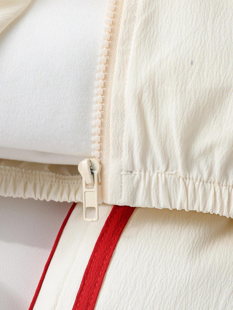 Description Picture 6 of item2Pcs Baby Boys Short Sleeve With Zipper Top & Pants Set Summer Outdoor Sports Clothes For 1-3Y Casual