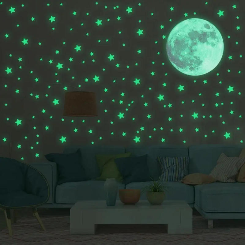 Description Picture 4 of itemSelf-adhesive Full Luna Luminous Decals Kids Bedroom DIY 3D Glow In Dark Moon Stars Wall Stickers
