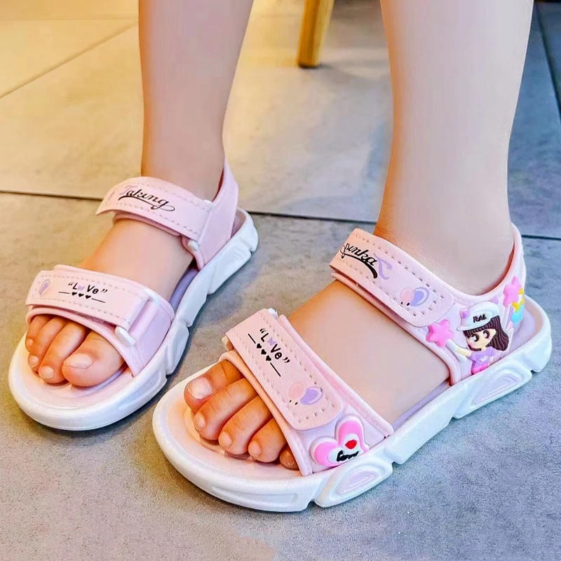 Description Picture 5 of itemTrendy Cute Cartoon Open Toe Sandals For Girls, Breathable Lightweight Wear-resistant Sandals For Spring And Summer