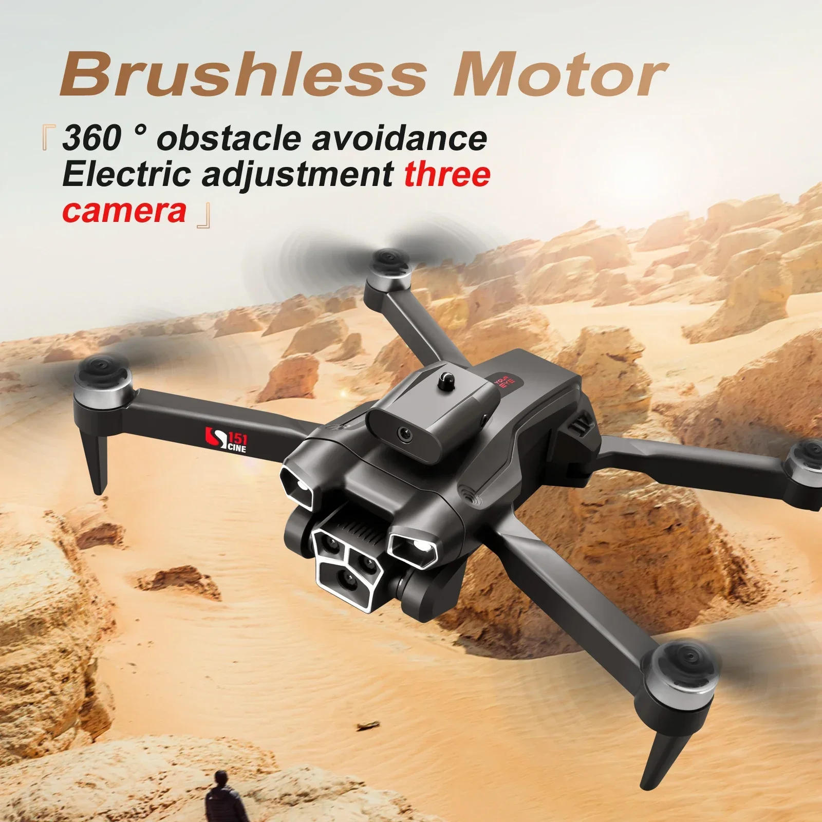 Description Picture 6 of itemS151 remote-controlled optical flow brushless unmanned aerial vehicle with three cameras four axes obstacle avoidance drone