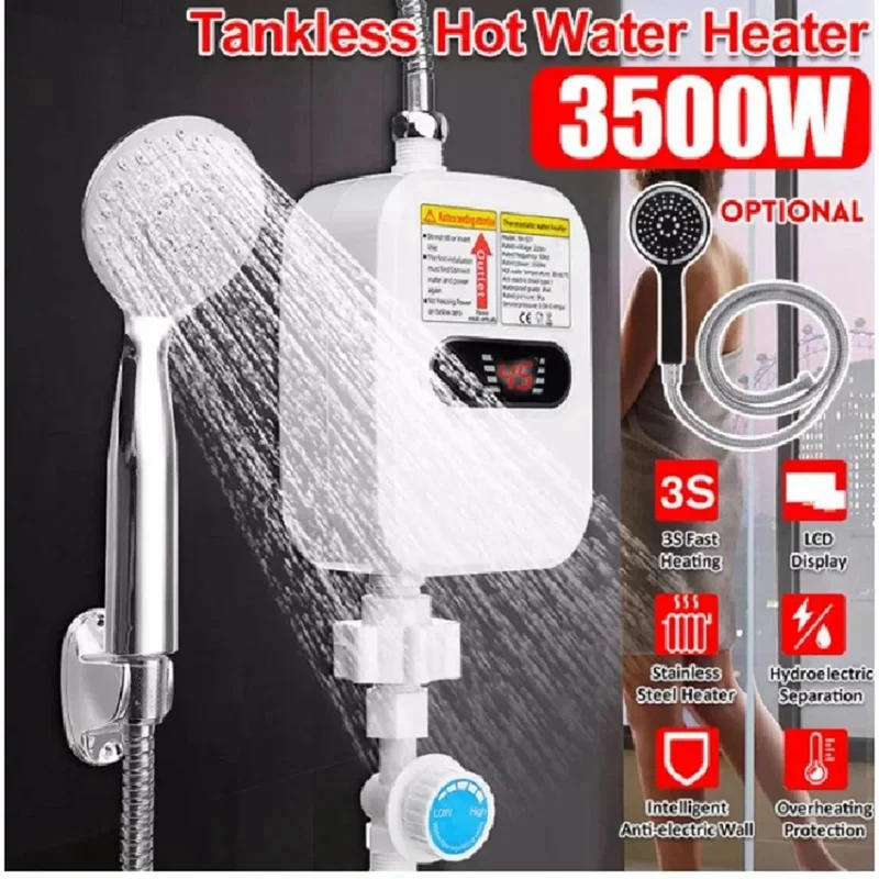 Description Picture 2 of itemDoings!Instant Water Heater Shower Bathroom Faucet Plug Hot Water Heater 3500W Digital Display For Country House