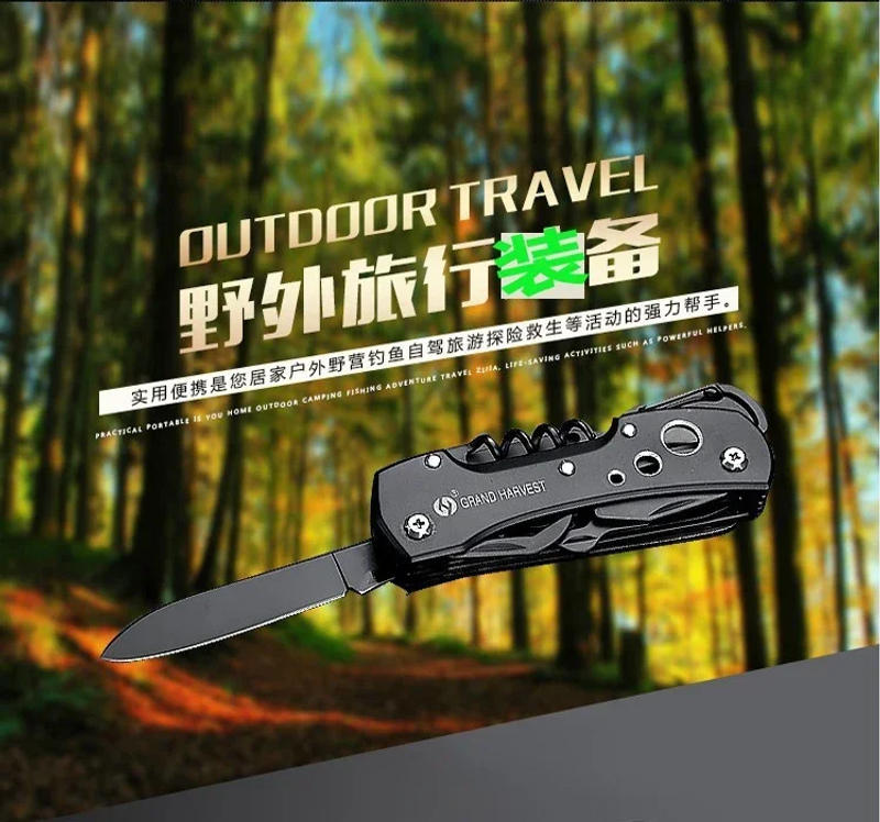 Description Picture 5 of itemNewest Functional Swiss 91mm Folding Knife Stainless Steel Multi Tool Army Knives Pocket Hunting Outdoor Camping Survival Knives