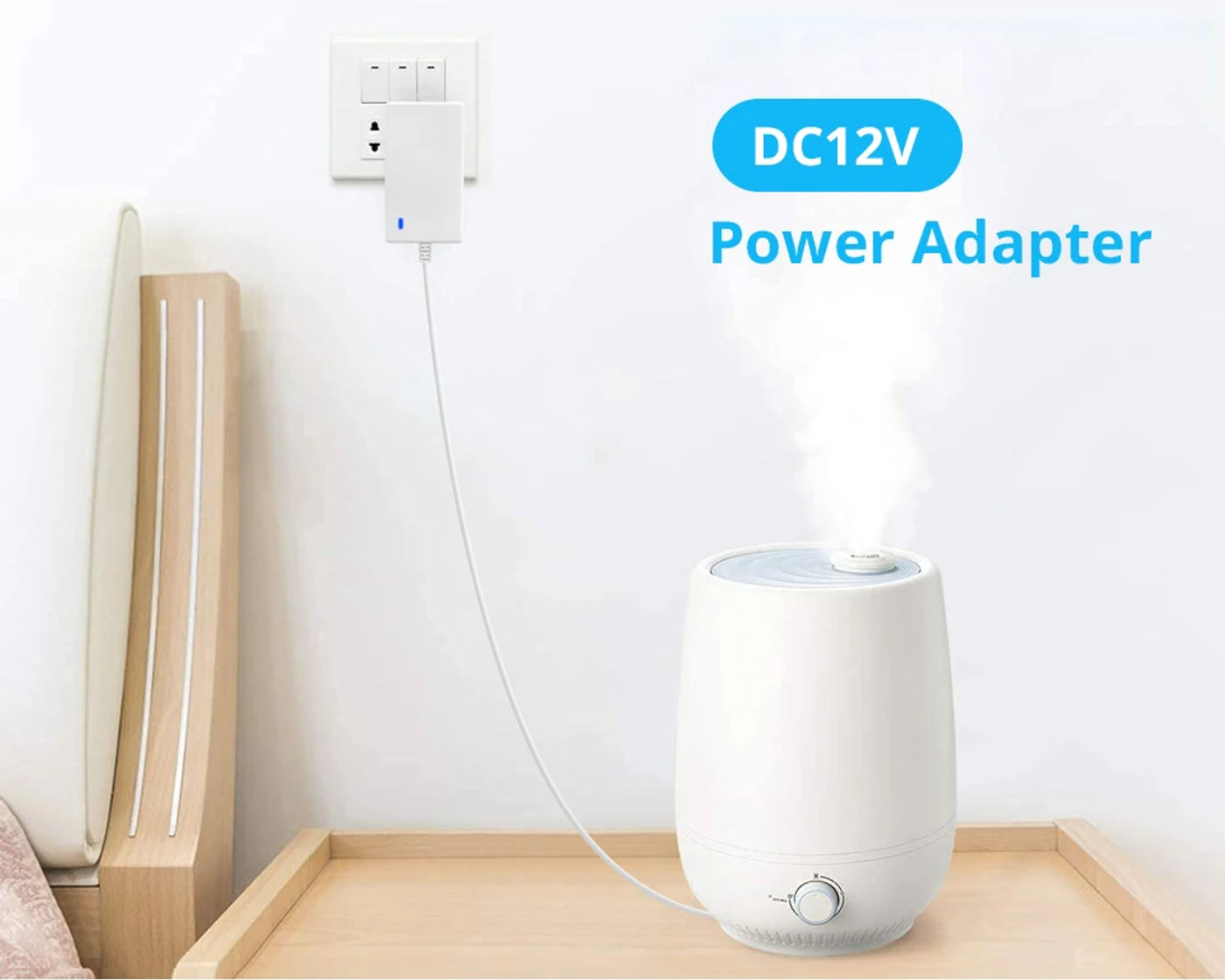 Description Picture 2 of itemUniversal Power Adapter Charger, AC 110V, 220V to DC12V, 2A, 3A, Power Supply, EU, US Plug, 12 Volt, 5.5x2.1mm, White Shell