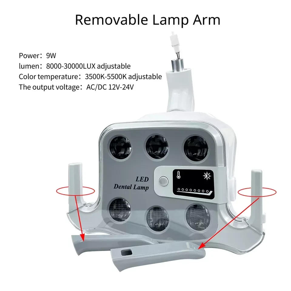 Description Picture 4 of itemDental Shadowless Induction Lamp 6 Bulds Two-Color Operating Oral Light Dental Unit Lamp For Dental Dentistry Chair Accessories