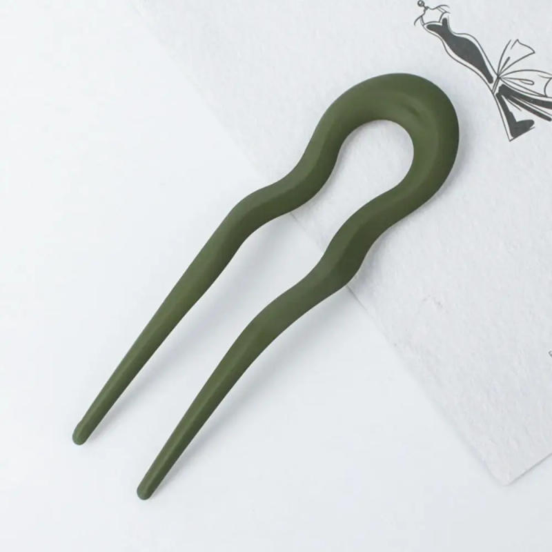 Description Picture 4 of itemDull Polish U Shaped Hairpin Fashion Wavy U-clamp Hair Stick Stoving Varnish Headwear Hair Pin Hairstyle Accessory