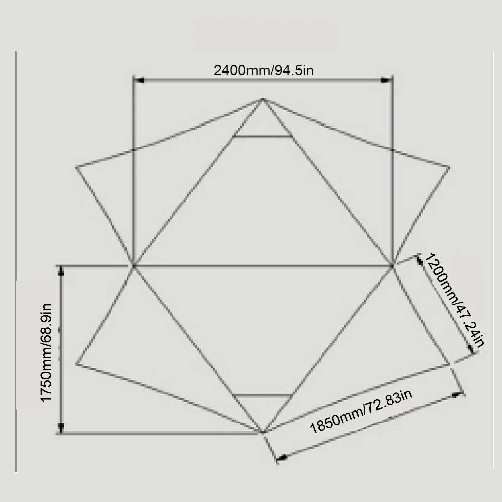 Description Picture 2 of itemSilnylon Ultralight Flysheet Outdoor Camping Tent Waterproof Rainfly Backyard UV Protection Sun Shelter Canopy Trap Autumn