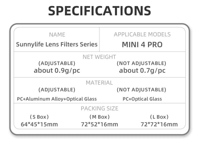 Description Picture 3 of itemFor DJI Mini 4 Pro Filters Adjustable Rotating ND CPL 4/8/16/32 /64 Camera Filters Set Glass Lens Drone Accessories