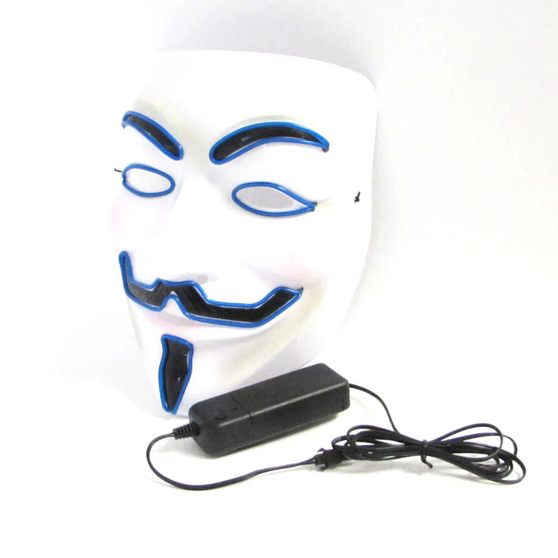 Description Picture 4 of item2024 Hot LED Hacker V Vendetta Mask Adults Luminous LED Light Up Mask For Glow Party Costume Accessories Halloween Mask Décor