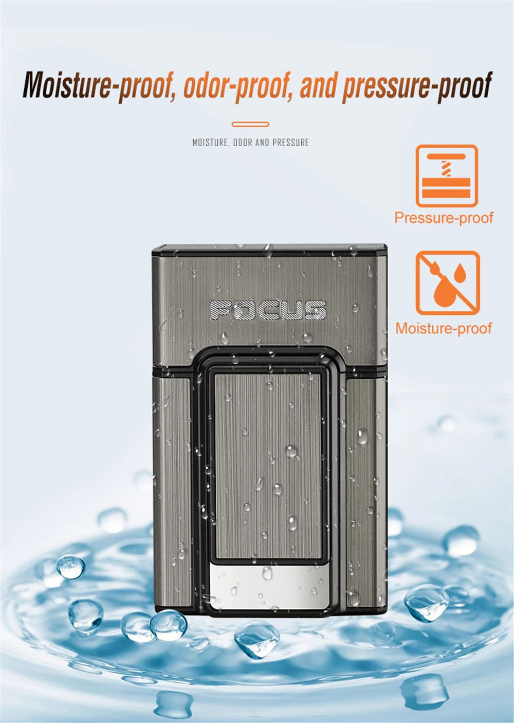 Description Picture 5 of itemNew Creative Portable USB Rechargeable Lighter Cigarette Case Windproof Cigarette Lighter 20 Cigarette Cases Smoking Accessories