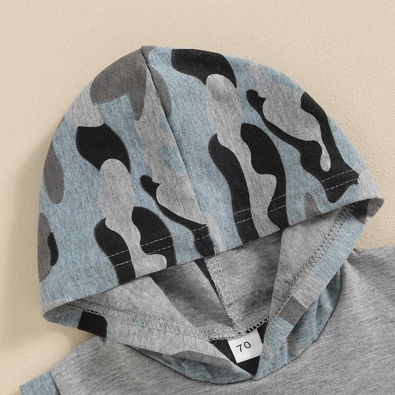 Description Picture 5 of itemBaby Boys Shorts Set Camouflage Hooded Vest with Elastic Waist Shorts Summer Outfit