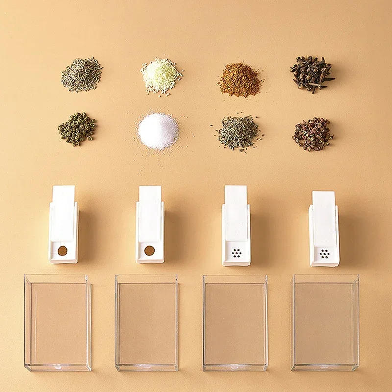 Description Picture 4 of item4PCS/Set Combination Pepper Salt Shakers Seasoning Spice Jar Container Kitchen Spices Storage Box with Tray