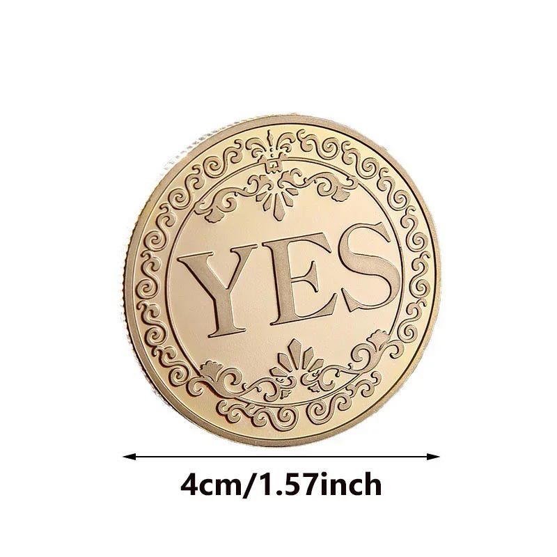 Description Picture 5 of item1PC Bronze Yes Or No Commemorative Coin Souvenir Non-Currency Game Prop Decision Coins Collection Decoration Crafts