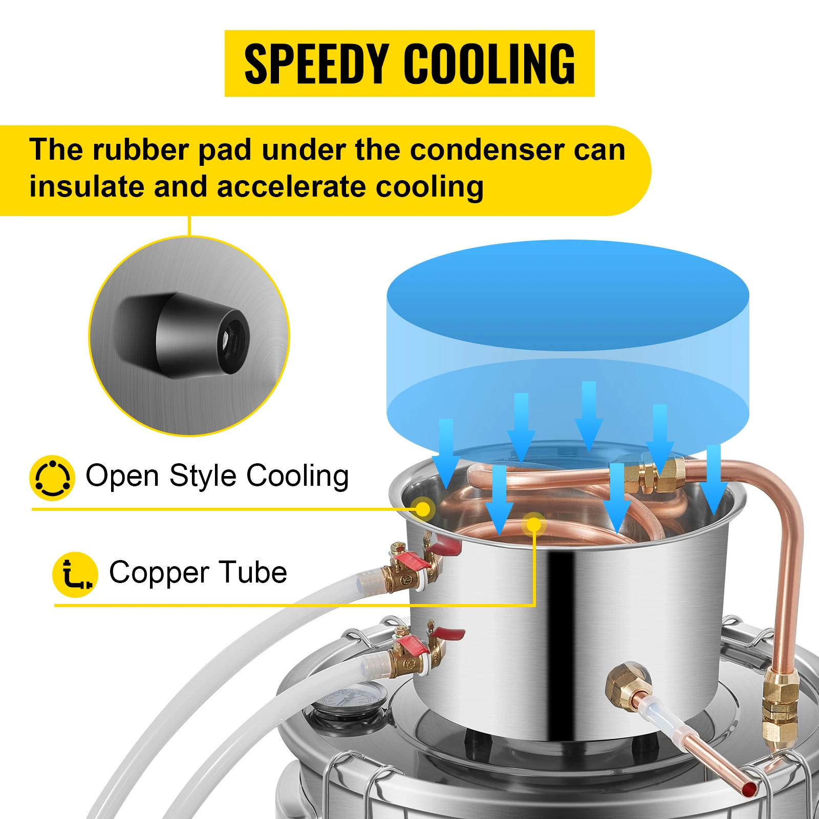 Description Picture 5 of item12L 20L 30L 50L Alcohol Brewing Distiller DIY Moonshine Apparatus Stainless Steel Still Whisky Beer Brandy Home Appliance