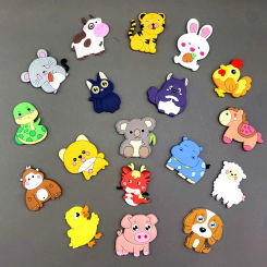 2024 Cartoon Fridge Magnets Cute Animal Magnets for Children PVC Fridge Magnet Set for Refrigerator Decor Magnetic Toy for Kids