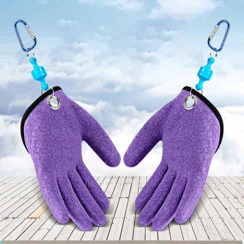 Description Picture 2 of itemFishing Gloves Catch Fish Anti-slip Durabl Knit Full Finger Waterproof Work Cutproof Glove Clasp Left Right Apparel Protect Hand