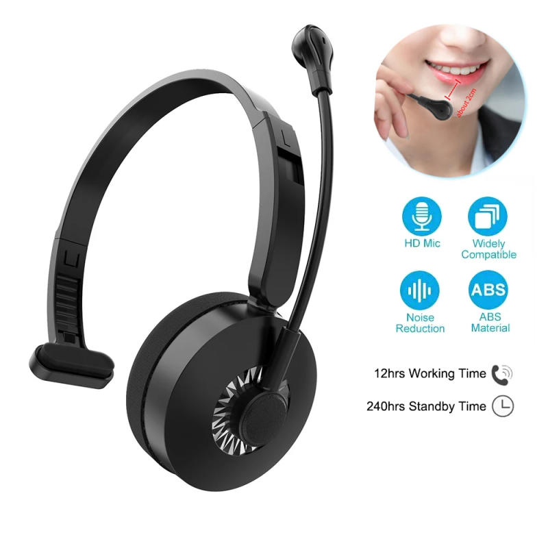 Description Picture 4 of itemBluetooth 5.0 Headset Wireless Truck Driver Headphones Hands-Free Call Headsets With Noise Cancelling Mic For Call Center Office