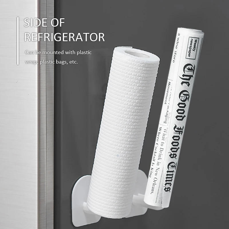 Description Picture 6 of item1/3pcs Plastic Tissue Hanger Paper Roll Holder Wall Mounted Towel Storage Rack Organizer Shelf Kitchen Bathroom Accessories