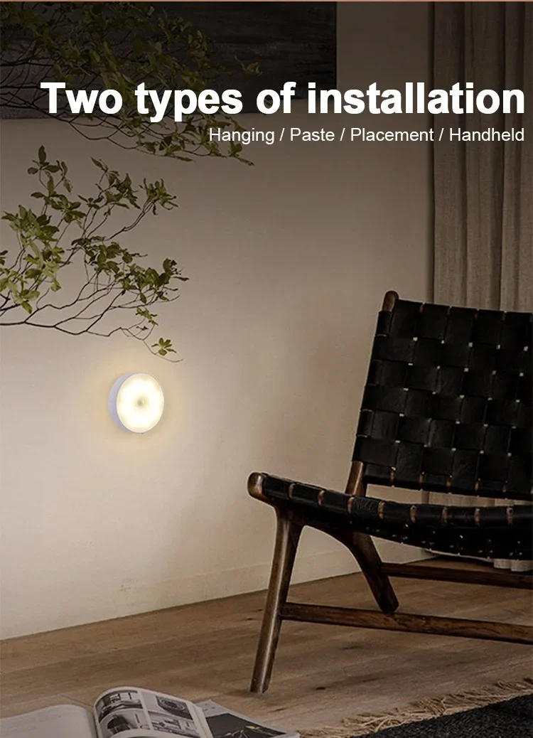 Description Picture 4 of itemLED Motion Sensor Light Night Light USB Rechargeable Eye Protection Study Magnetic Attachment Lamp Bedroom Table Closet Decor